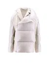 Sacai Padded Nylon Jacket With Wool Inserts In Grey