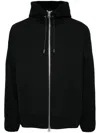 Sacai Black Zip Hoodie In Black