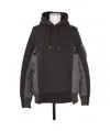 Sacai Panelled Hoodie In Black