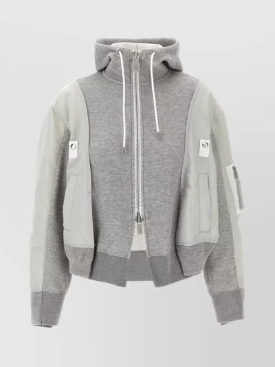 Sacai Sponge Hoodie In Grey