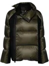 Sacai Layered Blazer Puffer Hybrid Wool Jacket In Green