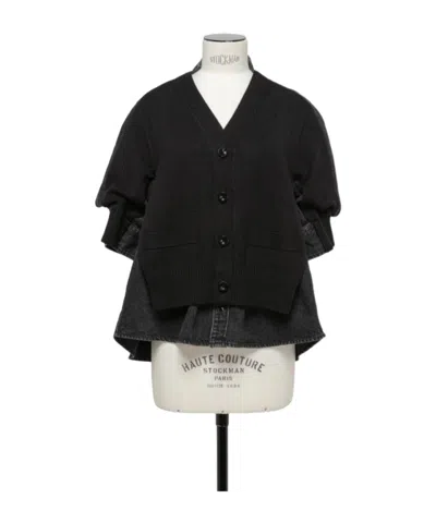Sacai Panelled Jacket In Black/off White