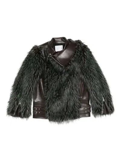 Sacai Panelled Jacket In Blue