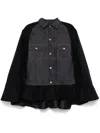 Sacai Mixed Media Jacket In Blue
