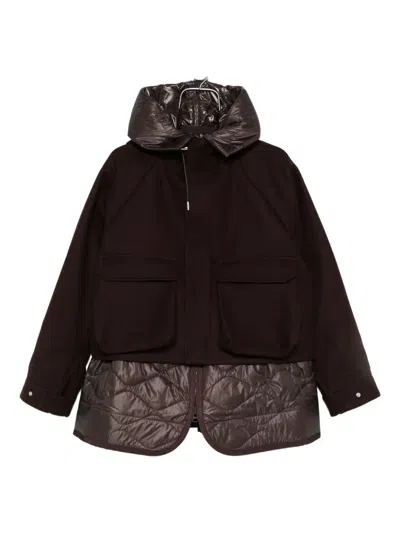 Sacai Panelled Jacket In Brown