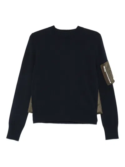 Sacai Panelled Jumper In Blue