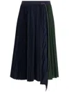 Sacai Cotton Zipper Skirt In Blue