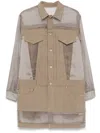 Sacai Panelled Mini Dress In Brown