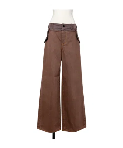 Sacai Panelled Pocket Trousers In Brown