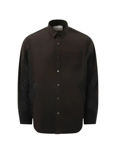 Sacai Panelled Shirt In Black