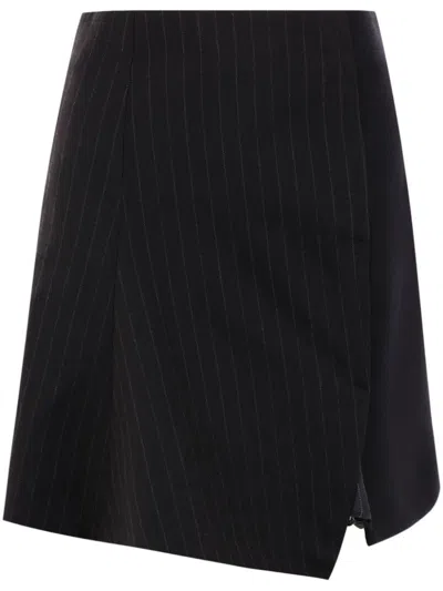 Sacai Panelled Skirt In Black