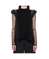 Sacai Popeline X Knit Pullover In Black