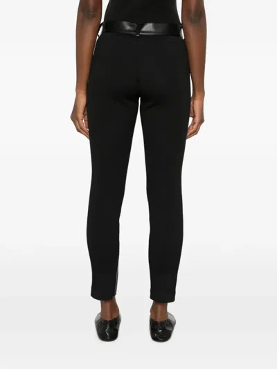 Sacai Panelled Slim-fit Trousers In Black