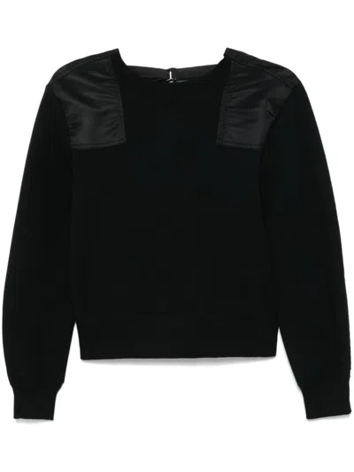 Sacai Panelled Sweatshirt In Black