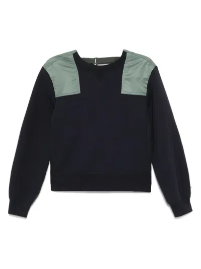 Sacai Panelled Sweatshirt In Blue