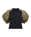 Sacai Multicolor Nylon Insert T-shirt In Black