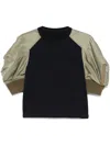 Sacai Multicolor Nylon Insert T-shirt In Blue