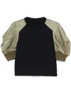 Sacai Multicolor Nylon Insert T-shirt In Blue