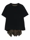 Sacai Panelled T-shirt In Blue