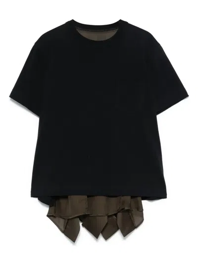 Sacai Panelled T-shirt In Blue