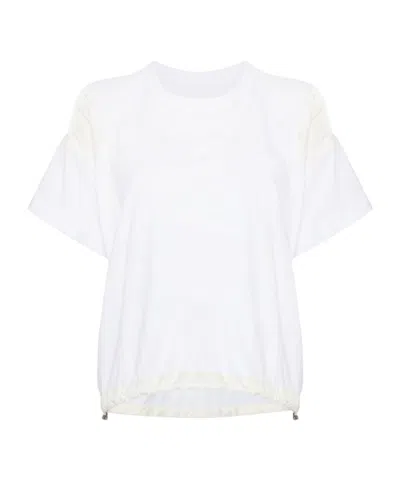 Sacai Panelled T-shirt In White