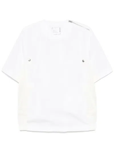 Sacai Panelled T-shirt In White