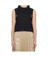 Sacai Panelled Tank Top In Nude