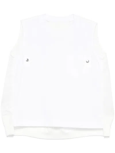 Sacai Panelled Tank Top In White