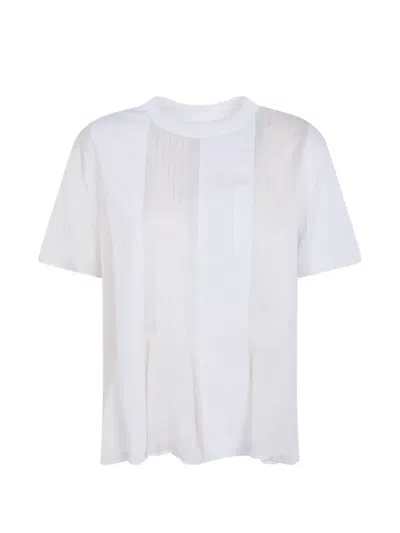 Sacai Panelled T-shirt In White