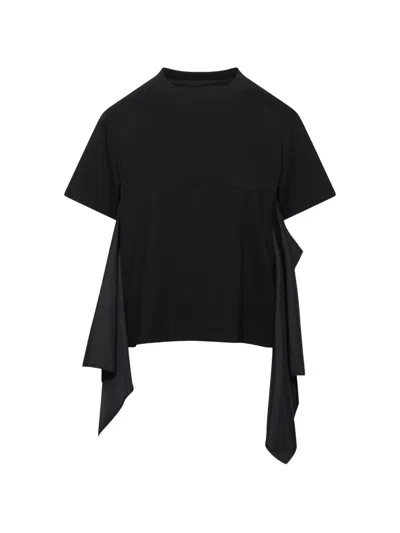 Sacai Panelled T-shirt In Black