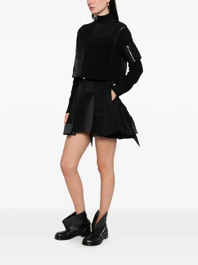 Sacai Panelled Zip Jacket In Black
