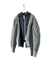 Sacai Panelled Zip-up Drawstring Hoodie In Black