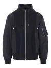 Sacai Panelled Zip-up Hoodie In Black