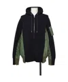 Sacai Sponge Sweat X Nylon Twill Hoodie In Black