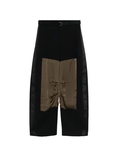 Sacai Panelled-design Trousers In Black