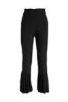 Sacai Ribbed Pleated Woven Flared Pants In 001