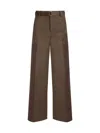 Sacai Double-faced Silk Cotton Pants In Beige