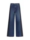 Sacai Womens Panelled Suiting Wide-leg Denim Trousers Blue Navy In Blue