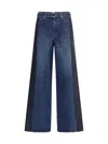Sacai Womens Panelled Suiting Wide-leg Denim Trousers Blue Navy In Blue