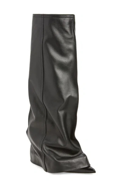 Sacai Pants Overlay Pointed Toe Boot In Black