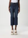 Sacai Belted Bootcut Denim Capri Pants In Blue
