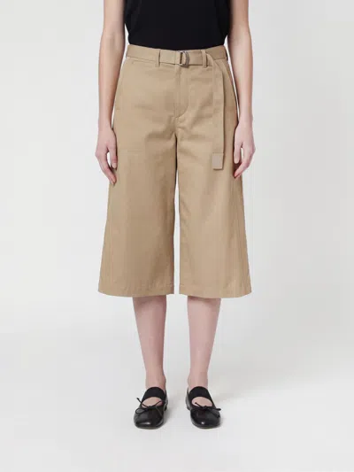 Sacai Pants Woman Color Beige In Brown