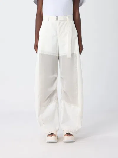 Sacai Pants Woman  In White
