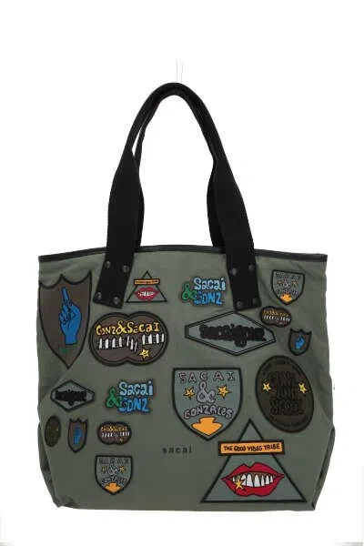 SACAI SACAI PATCH DETAILED TOTE BAG