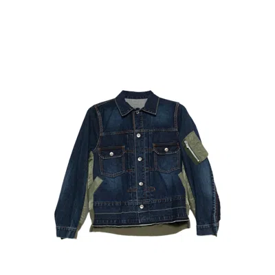 Sacai Patch Pocket Denim Jacket In Black