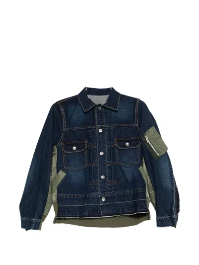 Sacai Patch Pocket Denim Jacket In Blue