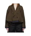 Sacai Patchwork Casual Jacket In Brown