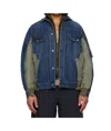 Sacai Patchwork Denim Jacket In Blue