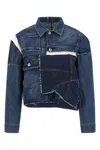 Sacai Patchwork-design Denim Jacket In Blue