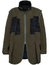 Sacai Quilted Rip Stop Jacket In Green